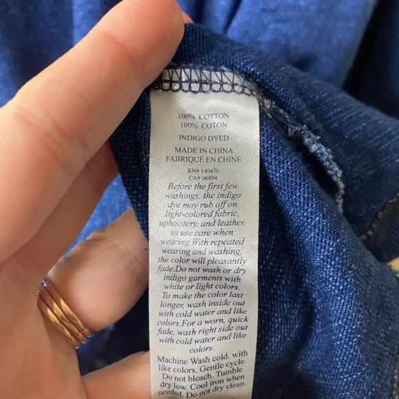 Faherty Long Sleeve Indigo Logger Polo extra large Henley collared men’s - Picture 4 of 5